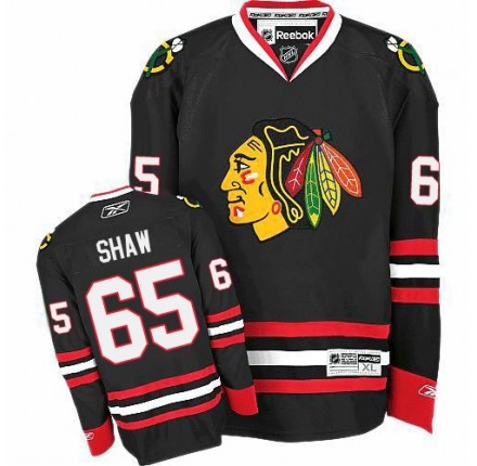 NHL Andrew Shaw Chicago Blackhawks Authentic Third Reebok Jersey - Black